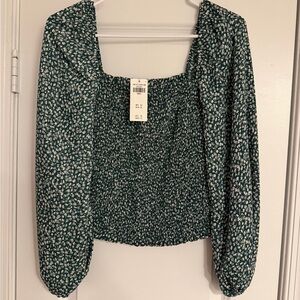 Abercrombie Green Floral Women's Top